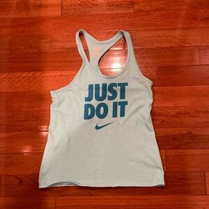 Nike Sky Blue Slogan Tank Top